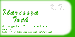 klarissza toth business card